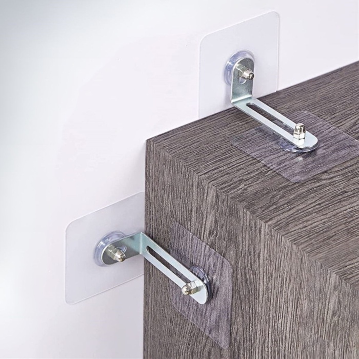 ® Yeni Ürün Deprem İçin Ultra Dayanıklı Çivisiz Duvarı Delmeden Ayarlanabilir Eşya Sabitleyici Aparat