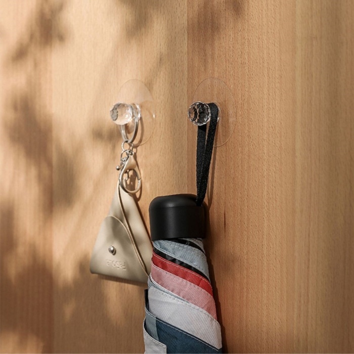 ® Yeni Ürün 2 Adet Kristal Kendiliğinden Güçlü Yapışkanlı Kulp Askısı Tutma Kolu