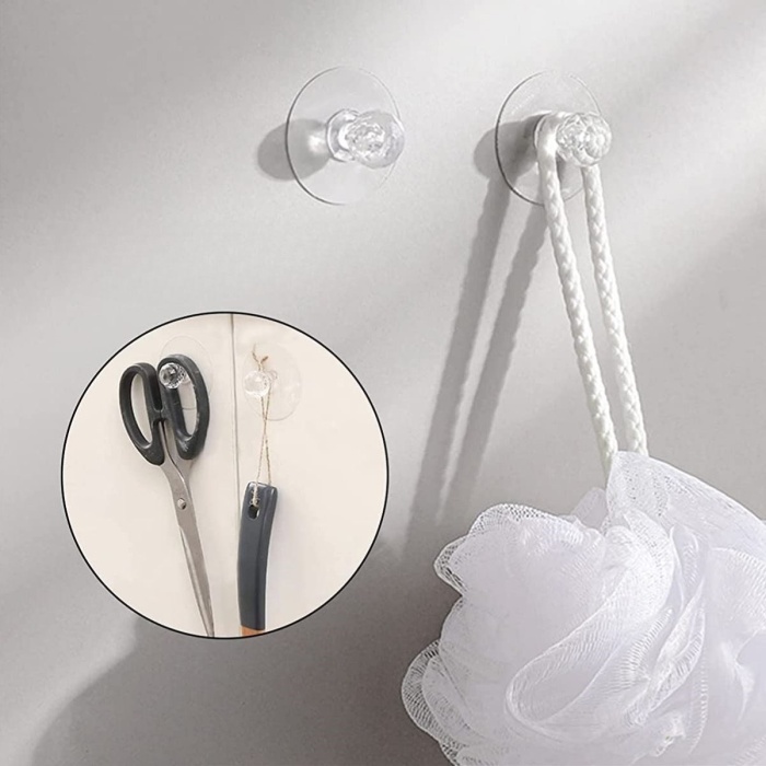 ® Yeni Ürün 2 Adet Kristal Kendiliğinden Güçlü Yapışkanlı Kulp Askısı Tutma Kolu