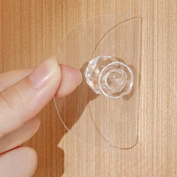 ® Yeni Ürün 2 Adet Kristal Kendiliğinden Güçlü Yapışkanlı Kulp Askısı Tutma Kolu