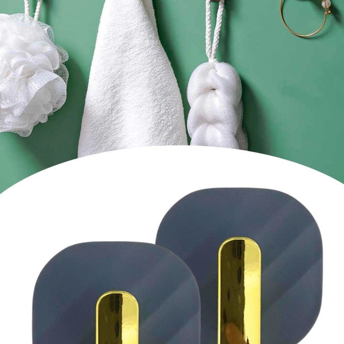 ® Yeni Ürün  2li Yapışkanlı Retro Askılık Dolap Kapak Kulpu Gri