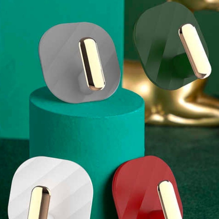 ® Yeni Ürün  2li Yapışkanlı Retro Askılık Dolap Kapak Kulpu Gri