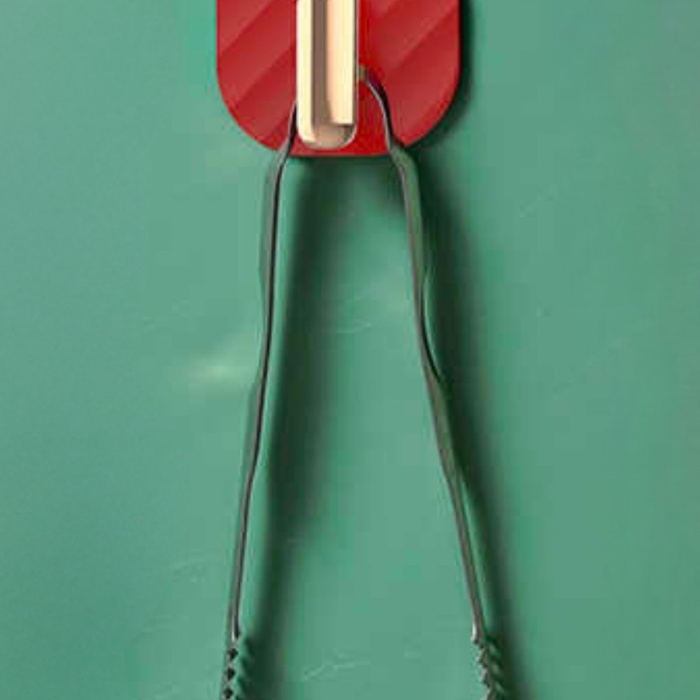 ® Yeni Ürün 2li Yapışkanlı Retro Askılık Dolap Kapak Kulpu Kırmızı