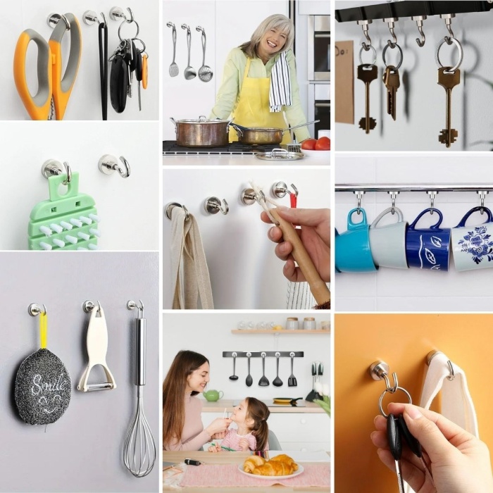 ® Yeni Ürün Güçlü Manyetik Mutfak,Banyolar İçin Çok Amaçlı 2li Magnet Askı