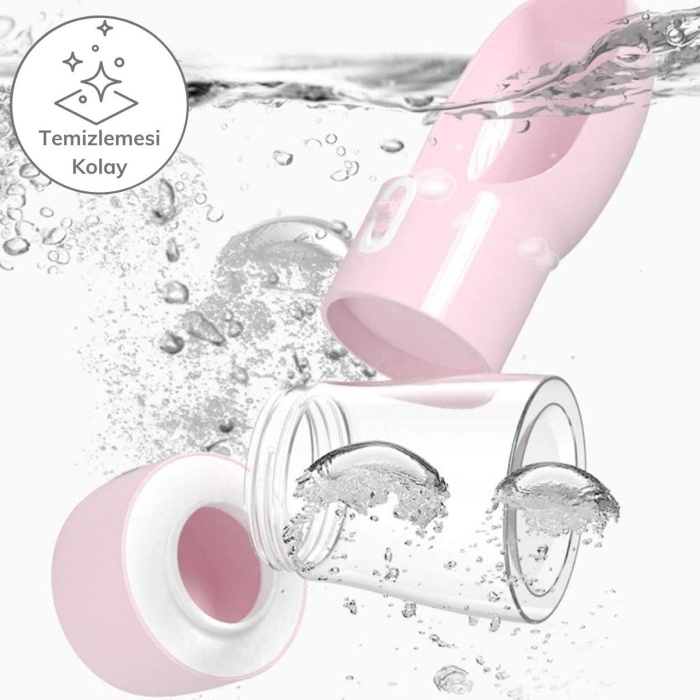 ® Yeni Ürün Taşınabilir Mama Hazneli Evcil Hayvan Suluğu Seyahat Kabı Kilitlenebilen Su Sızdırmaz 380ML