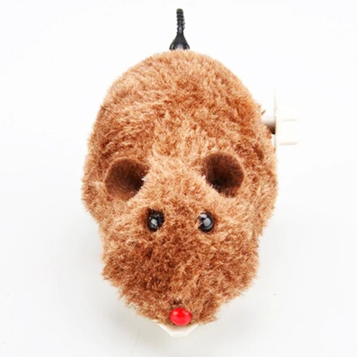 ® Yeni Ürün Kurmalı Kedi Eğitim Oyuncağı Tüylü Peluş Fare Yakalama İnteraktif Sevimli Eğlenceli Oyuncak