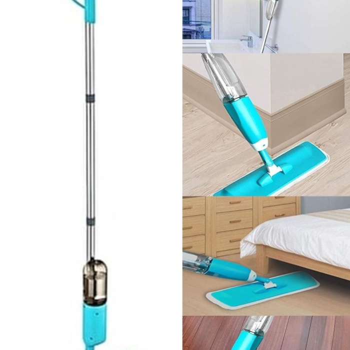 ® Yeni Ürün Döner Başlıklı Spreyli Mop Parke Ahşap Fayans Temizleyici Su Hazneli Sihirli Paspas