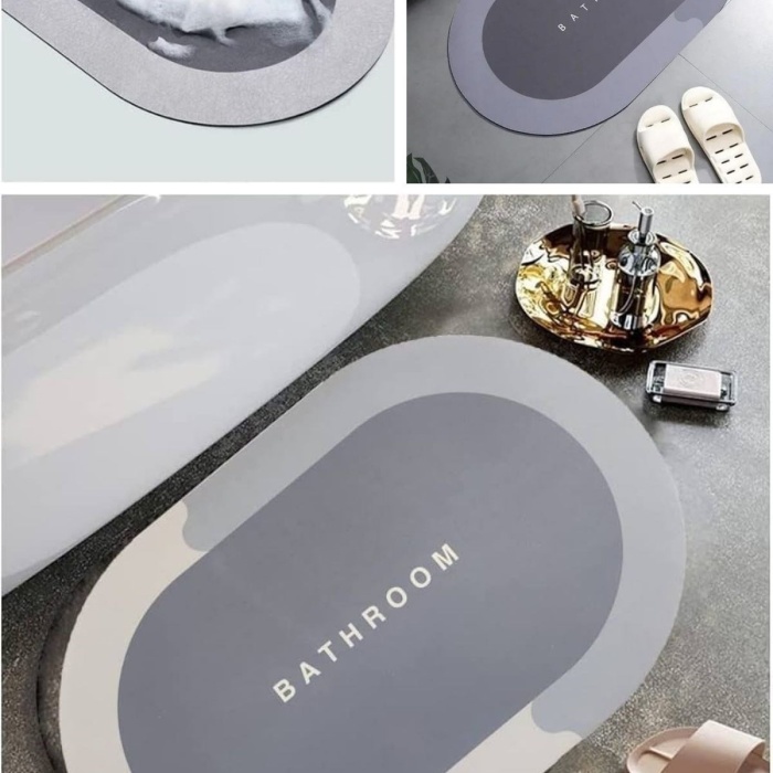 ® Yeni Ürün Sihirli Süper Su Emici Kaymaz Tabanlı Oval Paspas 40*60 cm