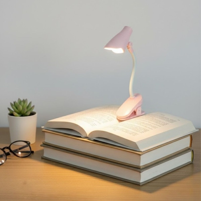 BUFFER® Lamba Model Mandallı LED Kitap Okuma Lambası – Kıvrılabilir Esnek Gövdeli, Taşınabilir Gece Lambası & Masaüstü Okuma Işığı