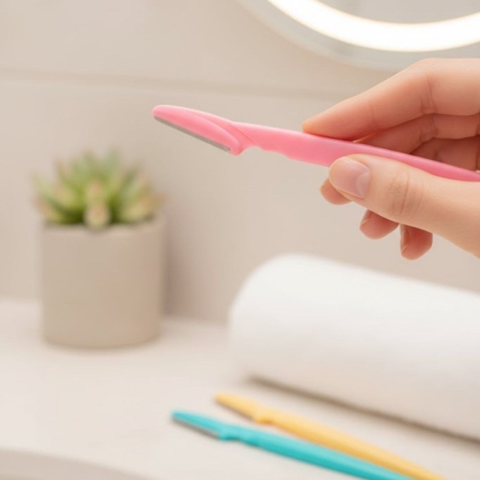 ® Yeni Ürün 3’lü Kadın Kaş Usturası SetiHassas Ciltler İçin Güvenli Yüz Tüy Temizleme Bıçağı