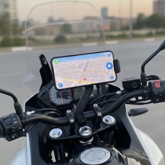 ® Yeni Ürün Motosiklet Gidon Telefon Tutucu–360° Döner, Kaymaz Sabitleme Sistemli, Sarsıntı Önleyici Telefon Tutucu Aparat
