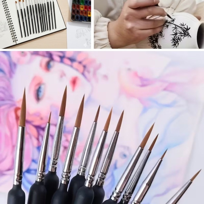 ® Yeni Ürün 10 Adet ve Araba Rötüş Fırça Setiİnce Detay Boyama, Model Yapımı ve Araç Çizik Giderme İçin Çok Amaçlı Fırça Takımı