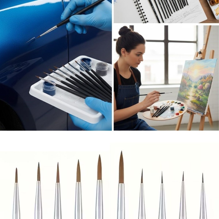 ® Yeni Ürün 10 Adet ve Araba Rötüş Fırça Setiİnce Detay Boyama, Model Yapımı ve Araç Çizik Giderme İçin Çok Amaçlı Fırça Takımı