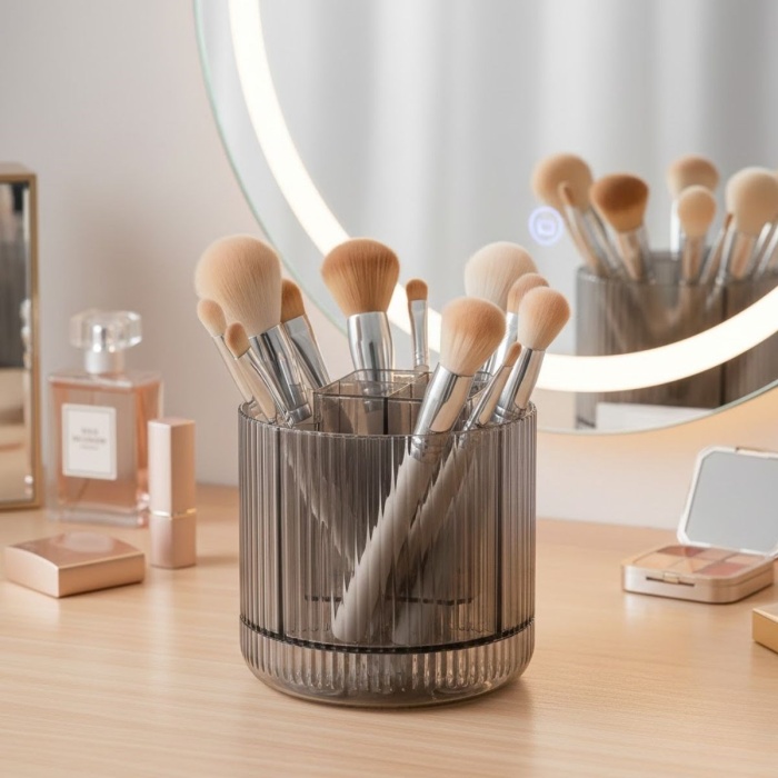 BUFFER® 360° Dönebilen Plastik Organizer – Çok Amaçlı Mutfak, Banyo ve Makyaj Malzemesi Düzenleyici, Döner Masaüstü Stand