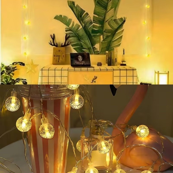 ® Yeni Ürün Mini Boncuk Detaylı 3.5 Metre USB LED Işık20 LED’li Dekoratif Ortam Aydınlatması