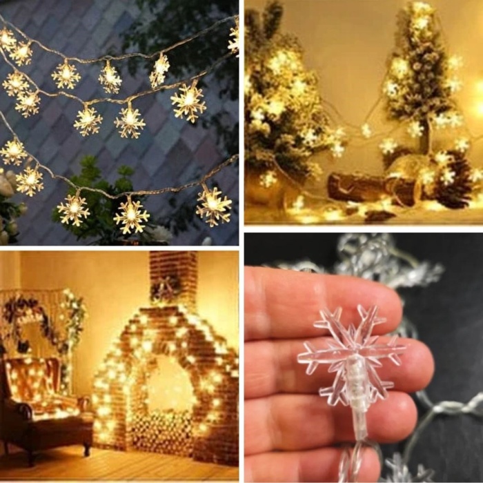 ® Yeni Ürün Kar Tanesi Şekilli 3.5 Metre USB LED Işık20 LED’li Dekoratif Kış ve Yılbaşı Aydınlatması