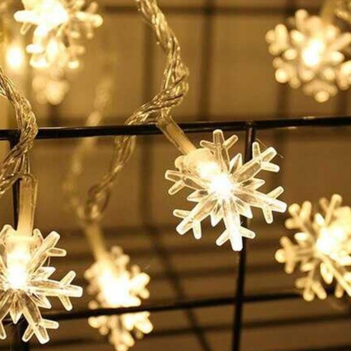 ® Yeni Ürün Kar Tanesi Şekilli 3.5 Metre USB LED Işık20 LED’li Dekoratif Kış ve Yılbaşı Aydınlatması