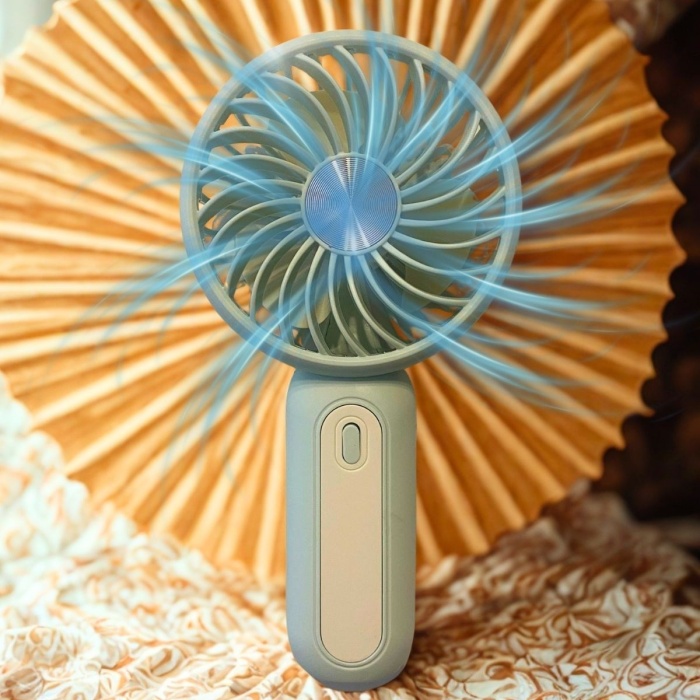 ® Yeni Ürün Masa Üstü Standlı USB ile Şarj Olabilen 3 Ayarlı Fan Modlu Çanta Tipi El Fanı