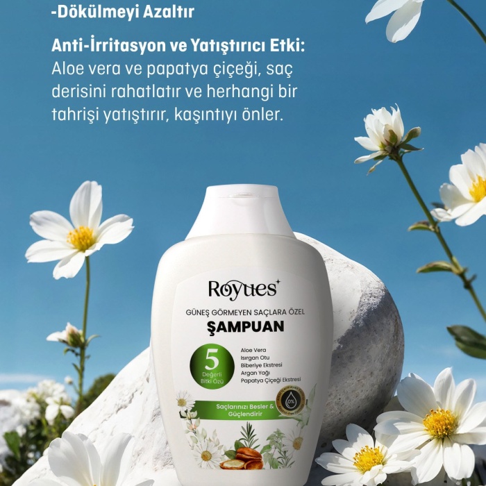 ® Yeni Ürün Argan Yağlı Besleyici Sülfatsız ŞampuanGüneş Görmeyen Saçlar İçin5 Bitki Özlü 300ml