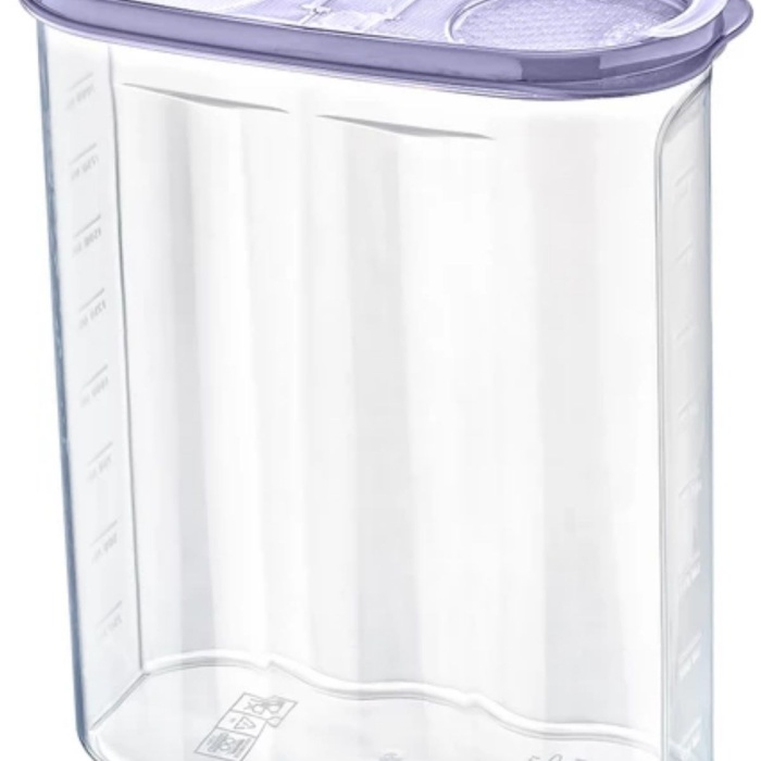 ® Yeni Ürün 2 Kapaklı Ölçekli Erzak Kuru Gıda Saklama Kutusu Kabı 2,4 Litre-SA940