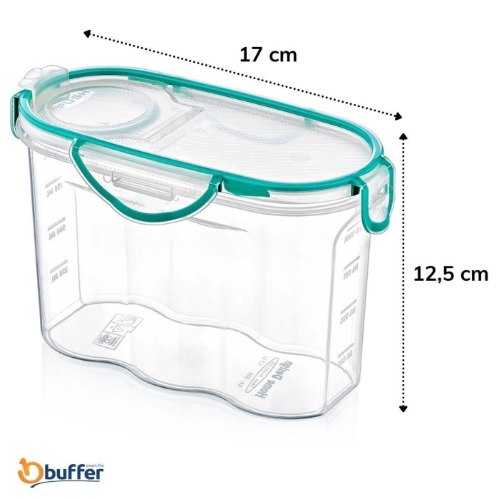 ® Yeni Ürün Kilitli Kapaklı Contalı Hava,Su Sıvı Geçirmez 1,2 Litre Erzak Saklama Kabı-SA580