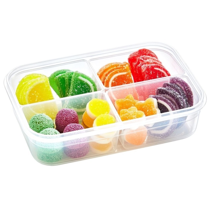 ® Yeni Ürün 4 Bölmeli Sızdırmaz Contalı Kilitli Kapaklı 1 Litre Erzak Saklama Kabı -LC520