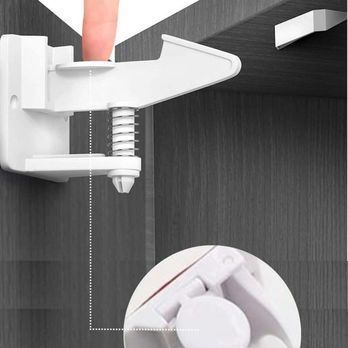 ® Yeni Ürün Bebek Çocuk Güvenliği Korumalı Yapışkan Çekmece ve Dolap İçin Tutucu Gizli Güvenlik Kilidi