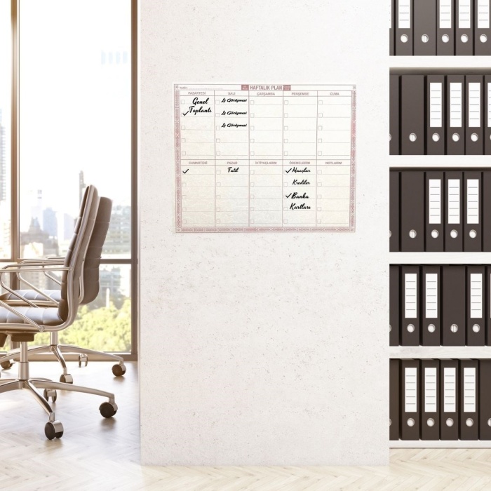 ® Yeni Ürün Şeffaf Kendiliğinden Yapışkanlı Kalemli Haftalık Planlayıcı 40cm-50cm