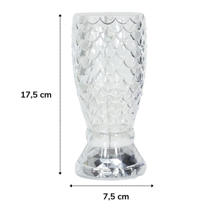 ® Yeni Ürün Balık Süzgeç Model USB Şarjlı Kumandalı 16Farklı Işık Modlu Masa Üstü Kristal Akrilik Led