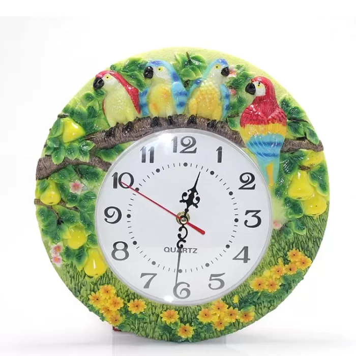 ® Yeni Ürün Papağanlı Polyester Duvar Saati