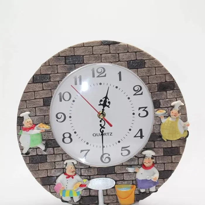 ® Yeni Ürün Aşçı Tasarımlı Polyester Duvar Saati Model 2