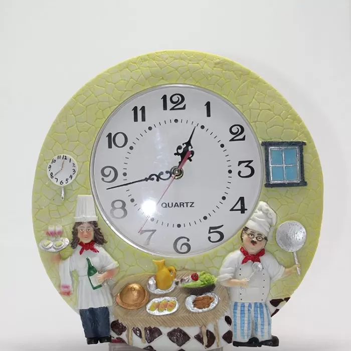 ® Yeni Ürün Aşçı Tasarımlı Polyester Duvar Saati Model 4
