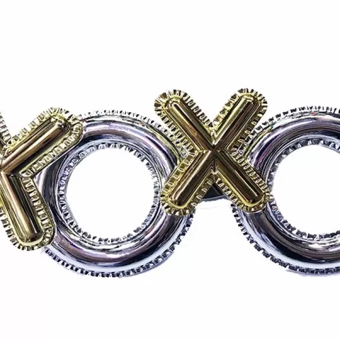 ® Yeni Ürün Gümüş Renk Xoxo Yazılı Parti Gözlüğü