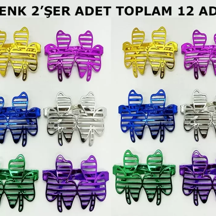 ® Yeni Ürün Vegas Casino Temalı Parti Gözlüğü 6 Renk 12 Adet