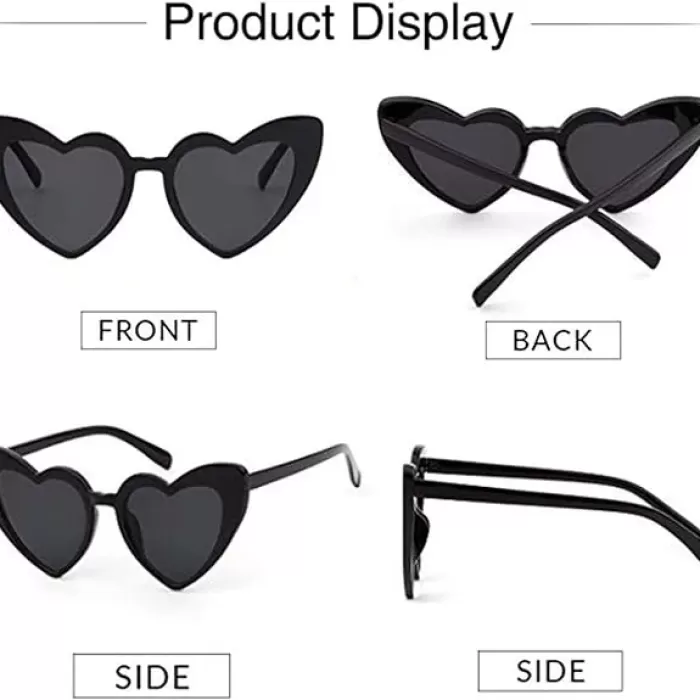® Yeni Ürün Siyah Renk Kalp Şekilli Parti Gözlüğü