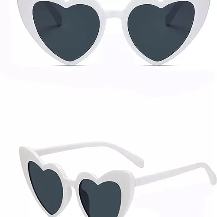 ® Yeni Ürün Beyaz Renk Kalp Şekilli Parti Gözlüğü