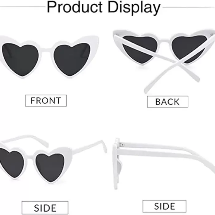 ® Yeni Ürün Beyaz Renk Kalp Şekilli Parti Gözlüğü