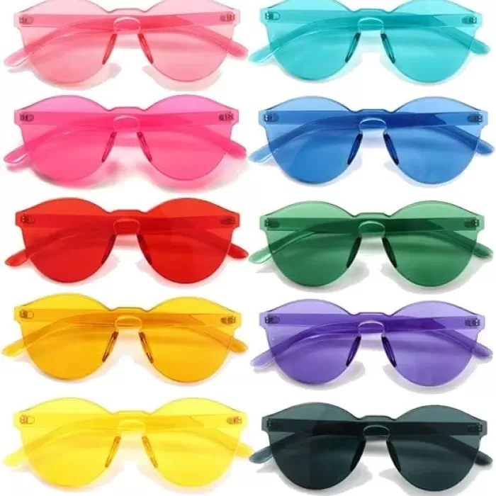 ® Yeni Ürün Oval Şekilli Çerçevesiz Parti Gözlüğü 6 Renk 6 Adet