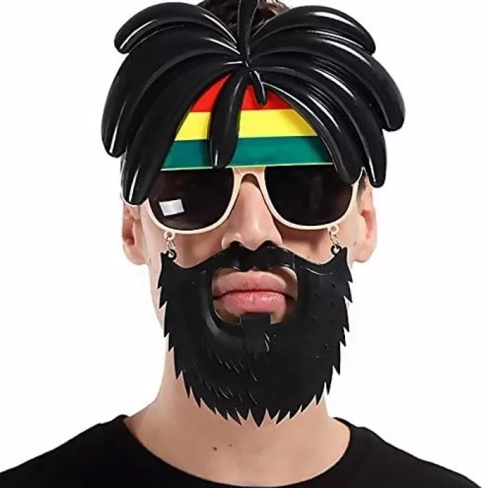 ® Yeni Ürün Rasta Peruklu Bob Marley Parti Gözlüğü