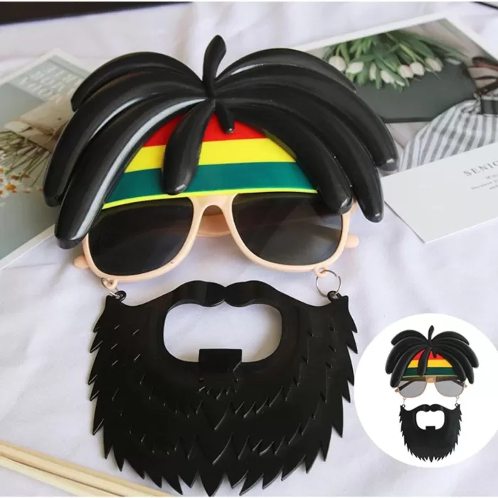 ® Yeni Ürün Rasta Peruklu Bob Marley Parti Gözlüğü