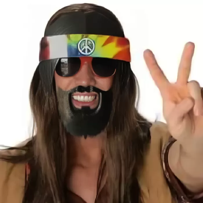 ® Yeni Ürün Siyah Saçlı Bandana Hippi Parti Gözlüğü