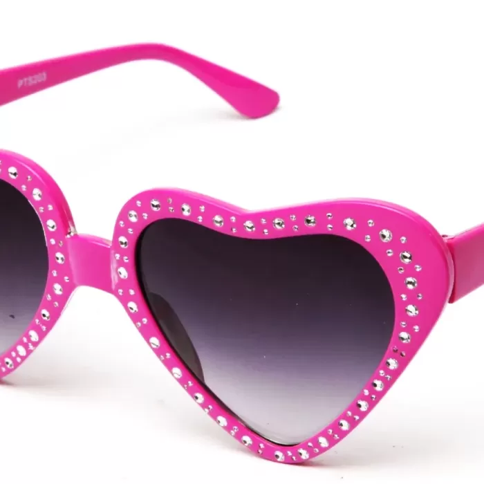 ® Yeni Ürün Pembe Kalp Taşlı Parti Gözlüğü