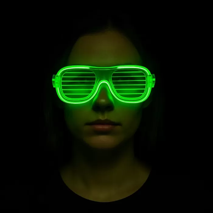 ® Yeni Ürün Yeşil Led Işıklı Parti Gözlüğü – Neon 3 Modlu