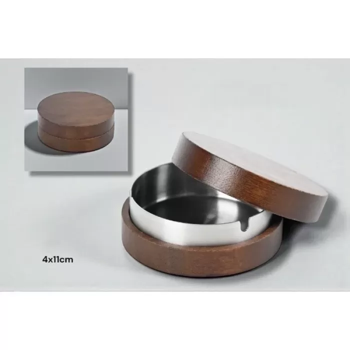 ® Yeni Ürün Kahverengi Bambu Kapaklı Küllük