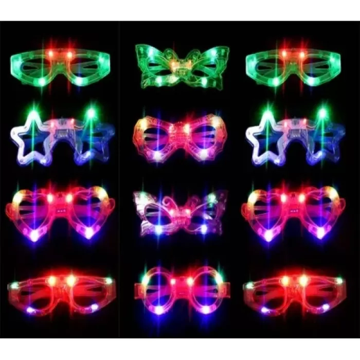 ® Yeni Ürün Led Işıklı Yanar Söner Parti Gözlüğü Seti 12 Adet