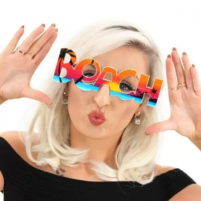 ® Yeni Ürün Beach Yazılı Parti Gözlüğü Yaza Merhaba Hawaii Show Gözlüğü 19x6 Cm