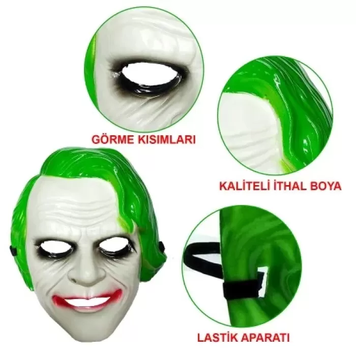 ® Yeni Ürün The Dark Knight Joker Maskesi Yeşil