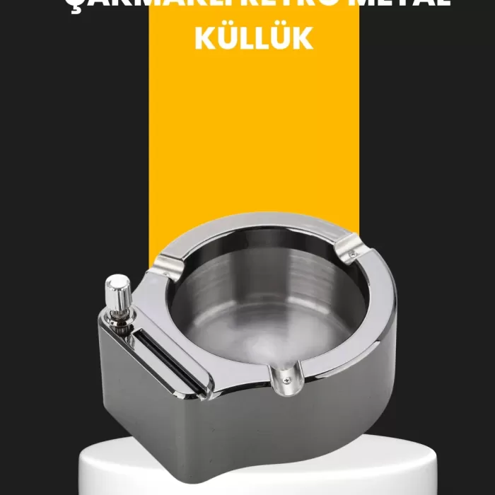® Yeni Ürün Yuvarlak Çakmaklı Küllük Dayanıklı Metal Yapı