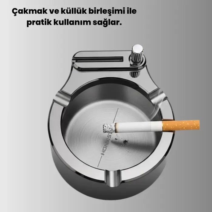 ® Yeni Ürün Yuvarlak Çakmaklı Küllük Dayanıklı Metal Yapı