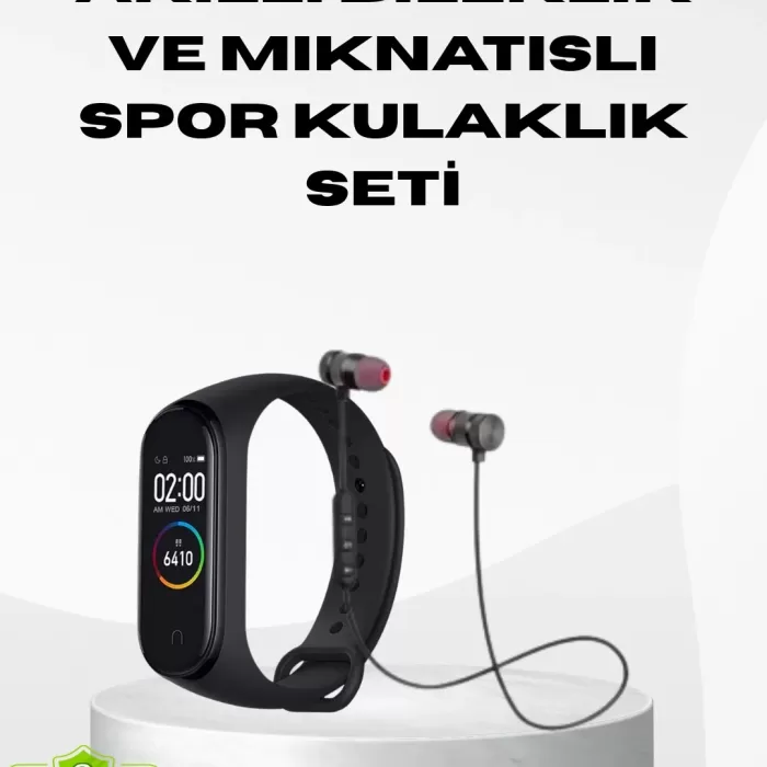 ® Yeni Ürün Spor Bileklik + Kablosuz Bluetooth Kulaklık Fitness Seti